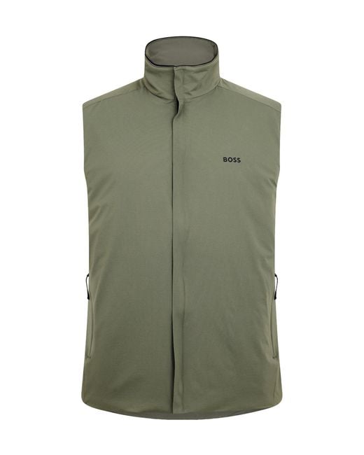 Boss Green Stand-Collar Sleeveless Vest for men