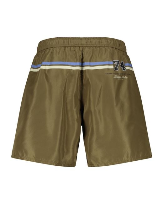 Iceberg Green Logo Drawstring Swim Shorts for men