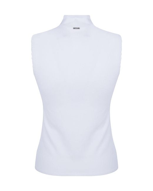 Twinset White Crochet-Detail Knit Top