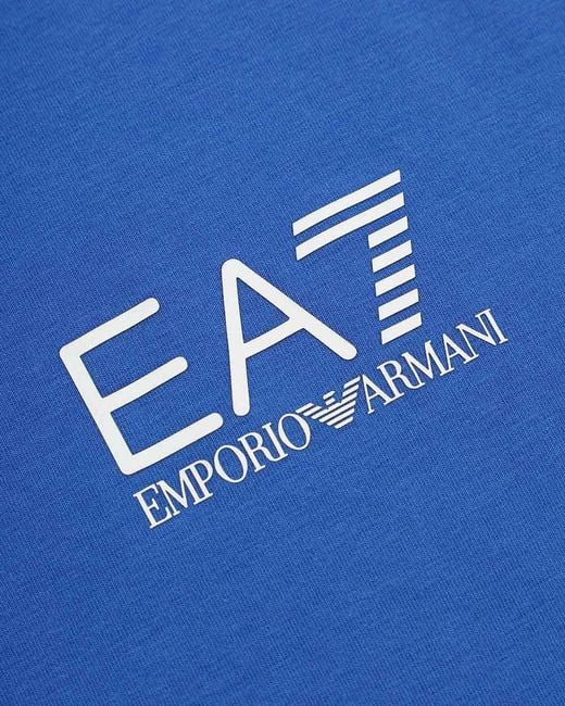 EA7 Blue Printed Polo Shirt for men