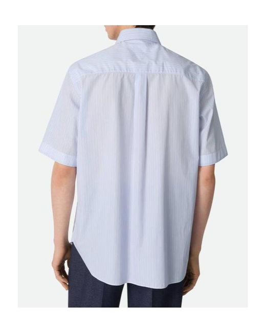 Bottega Veneta Blue Stripe Poplin Shirt for men