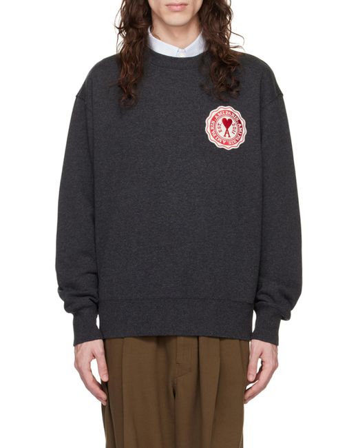 AMI Blue Ami Ami De Coeur Logo Patch Crewneck Sweatshirt for men