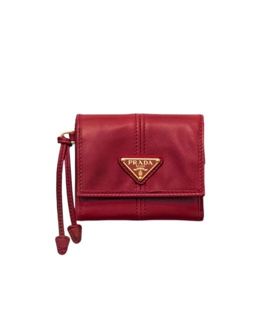 Prada Red Small Leather Wallet