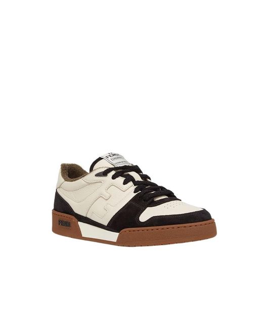 Fendi Brown Match Low Top Suede for men