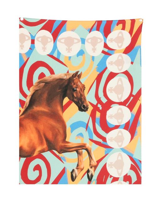 Vivienne Westwood White Printed Silk Scarf