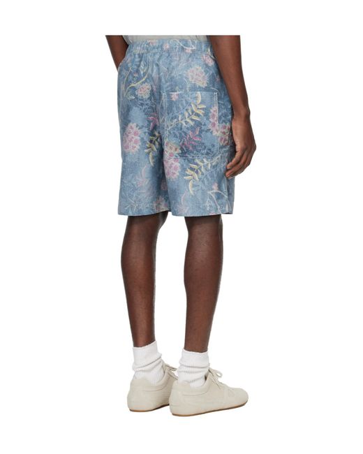 Isabel Marant Blue Hydra Printed Swim Trunks for men