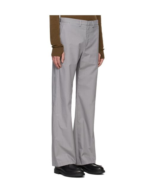 Rier Gray Casual Pants With Belt Loops for men
