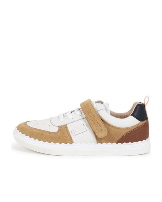 Chloé White Round-Head Sneakers