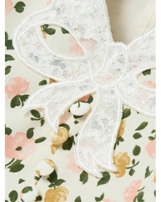 Alessandra Rich Natural Lapel Long-Sleeved Dress