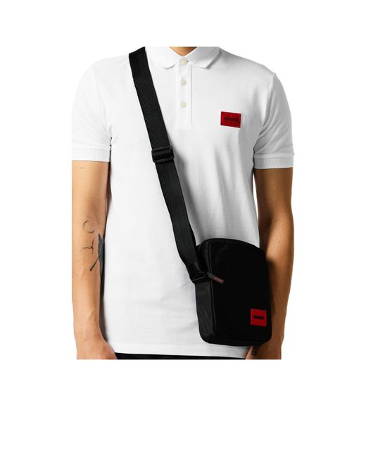 Boss Black Nylon Crossbody Reporter Bag for men