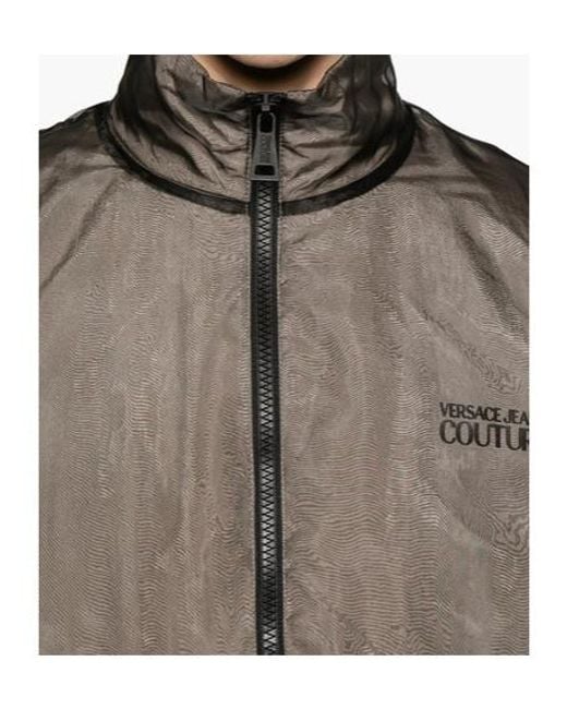 Versace Jeans Brown Logo-Print Zip-Up Jacket for men