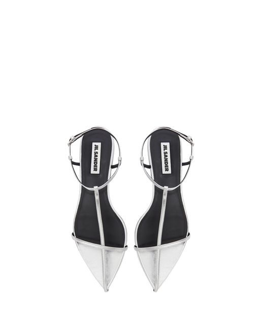 Jil Sander White Cage Low-Heel Sandals