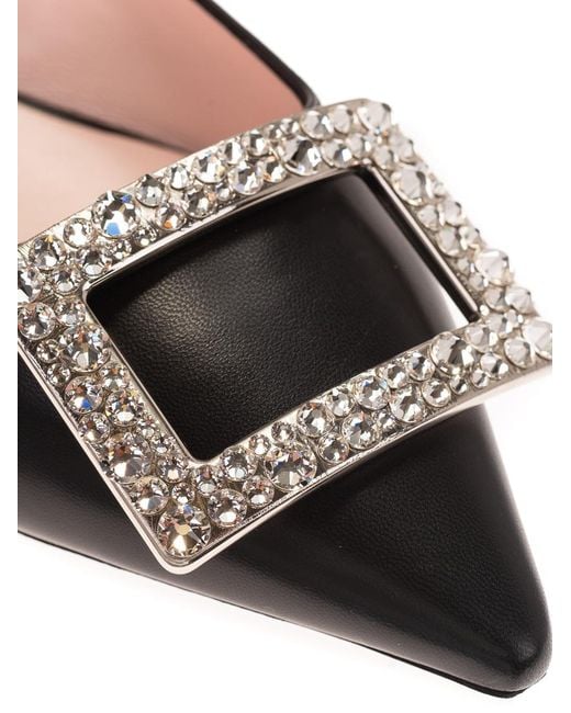 Roger Vivier Brown Rhinestone Decorative Flats