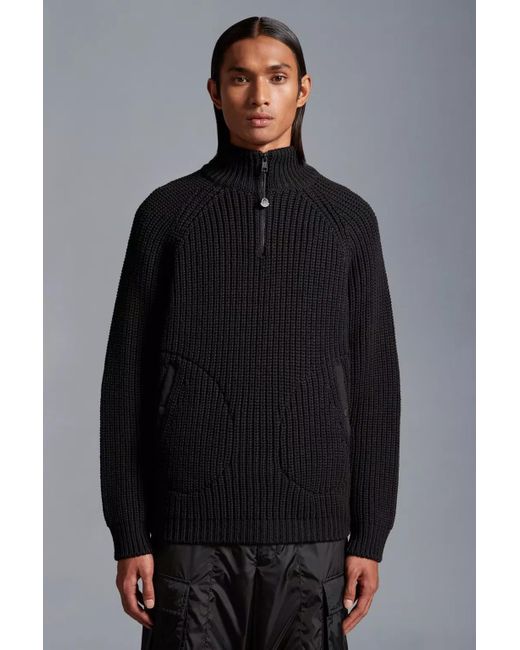 Moncler Black Wool Jumper for men