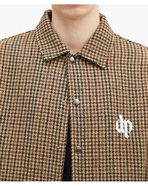 DARKPARK Brown Collared Check Jacket for men