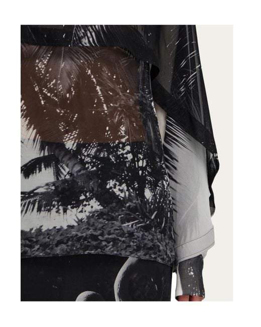 Ferragamo Black Ferragamo Trinidad Print Georgette Shirt