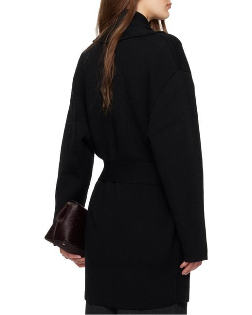 Totême  Black Totême Single-Breasted Belted Coat