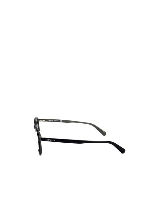 Moncler White Eyewear Oval Frame Glasses for men