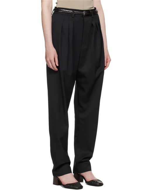 Lemaire Black Pleated Tailored Pants