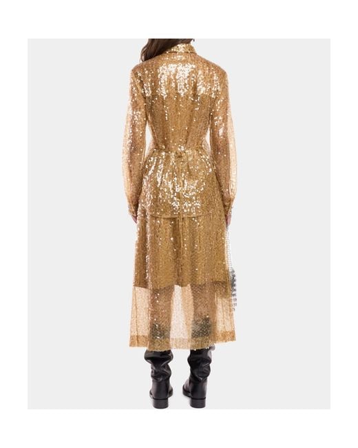 Rabanne Natural Sequin-Embroidered Shirt