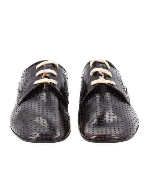 Dries Van Noten Black Lace-Up Flats
