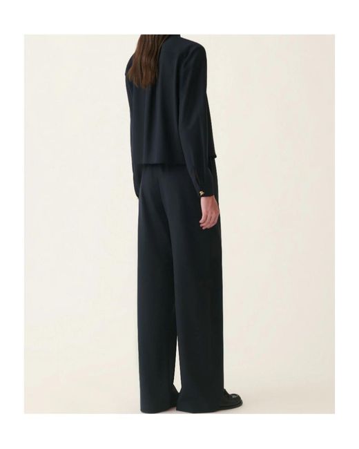 Fabiana Filippi Blue Jewel-Detail Long-Sleeve Top