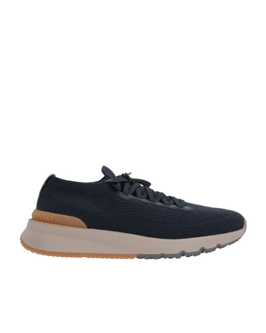 Brunello Cucinelli Blue Knitted Sock Sneakers for men