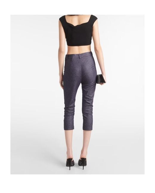 Magda Butrym Gray High-Rise Wool And Cotton Cropped Pants