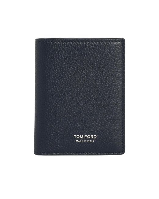 Tom Ford Blue Foldable Card Holder for men