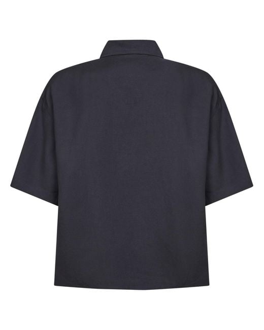 Studio Nicholson Blue Boxy Short-Sleeve Polo Shirt for men