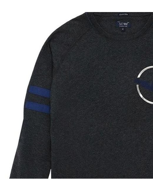 Armani Jeans Blue T-Shirt With Round Neck And Long Sleeves for men