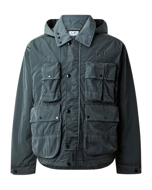 C P Company Blue Multi-Pocket Utility Field Jacket for men