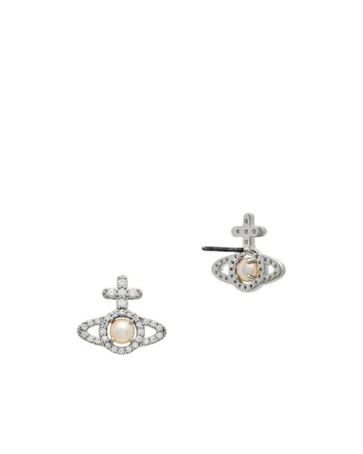 Vivienne Westwood Metallic Zircon Pearl Earrings