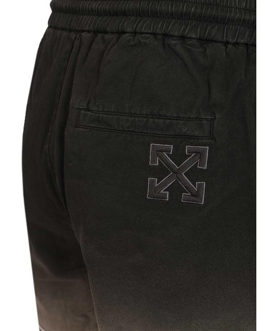 Off-White c/o Virgil Abloh Gray Logo Embroidered Drawstring Shorts for men