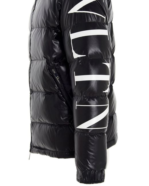 Valentino Black Padded Logo-Print Jacket for men