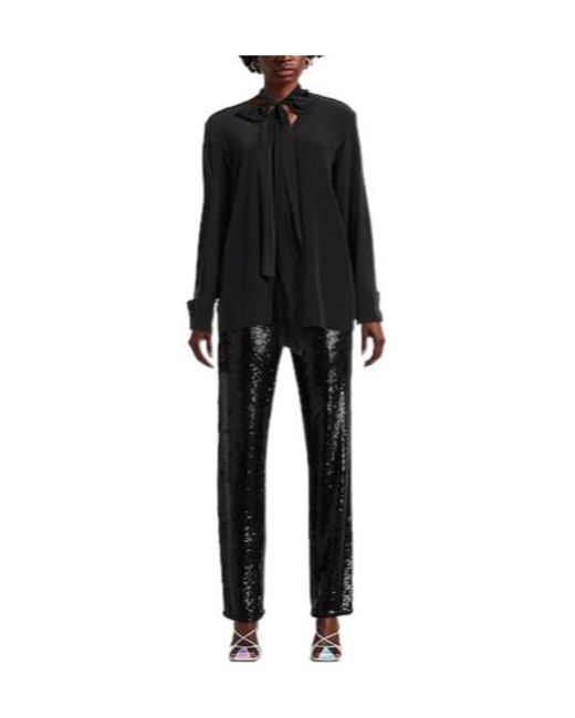 Sportmax Black Bow-Tie Blouse
