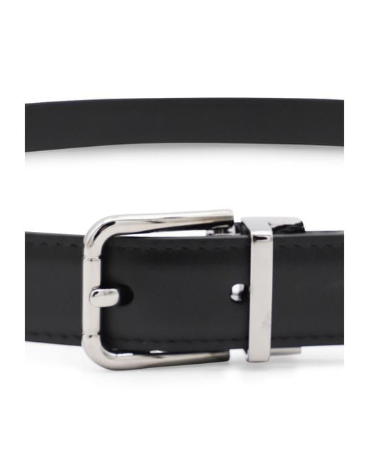 Dolce & Gabbana White Logo Engraved Belt for men