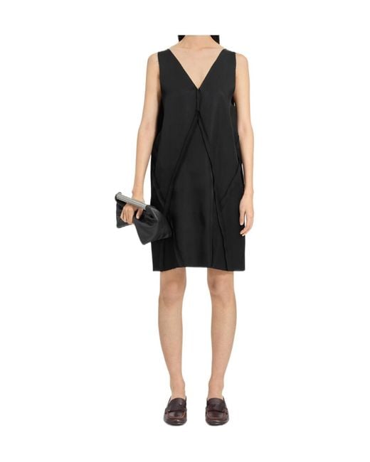 MM6 by Maison Margiela Black V-Neck Sleeveless Mini Dress