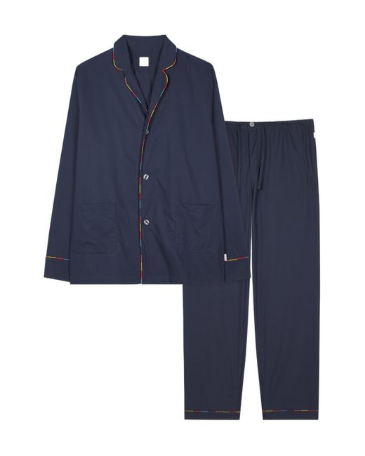 Paul Smith Blue Striped Trim Pyjamas for men