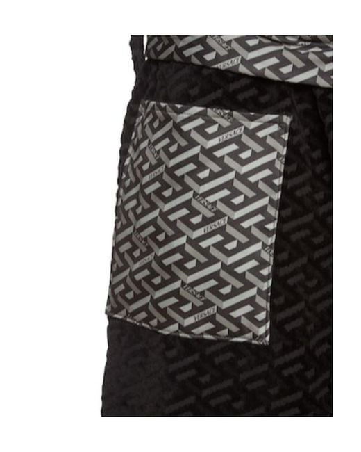 Versace Black Logo Belt Bathrobe for men