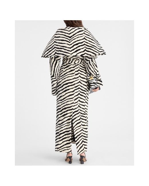 Jacquemus White Caruso Zebra Long Belted Coat