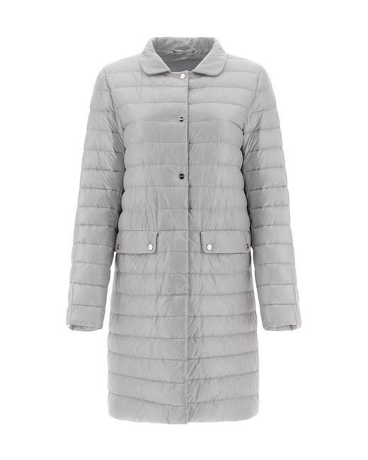 Herno Gray Padded Button-Up Coat