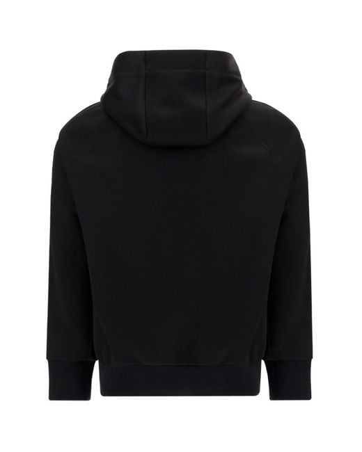 Fendi Blue Logo-Tape Zip-Fastening Hoodie for men