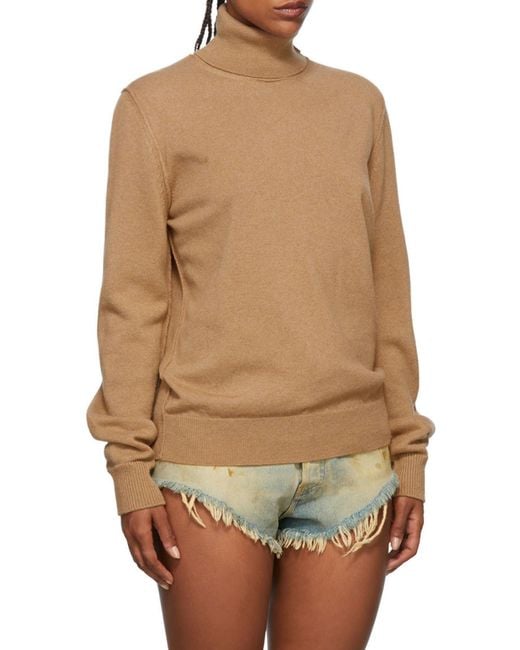 Maison Margiela Brown Roll-Neck Knitted Jumper for men