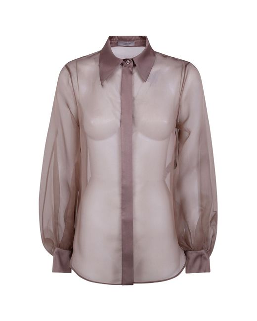 D.exterior Brown Long Sleeved Shirt