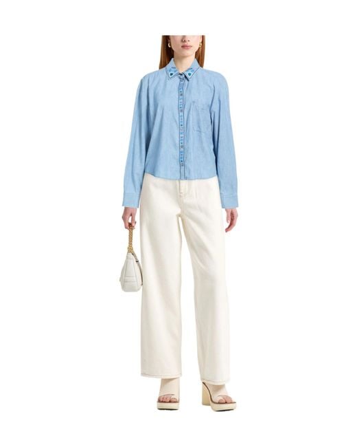 Weekend by Maxmara Blue Solid Color Shirts