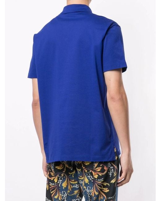 Versace Blue Medusa Motif Polo Shirt for men
