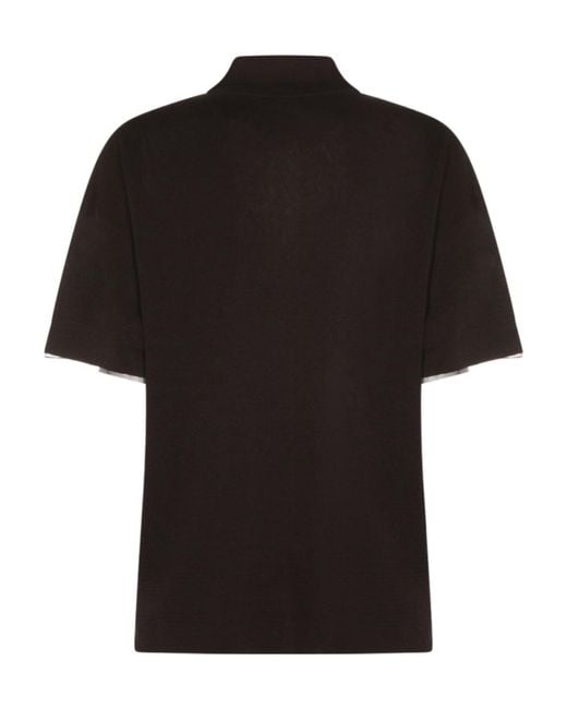 Fabiana Filippi Black Polo Collar T-Shirt
