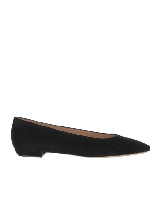 Gianvito Rossi Black Almond Toe Flats