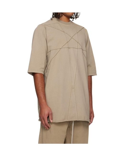 Rick Owens Natural Taupe Concordians Jumbo Ss T-Shirt for men